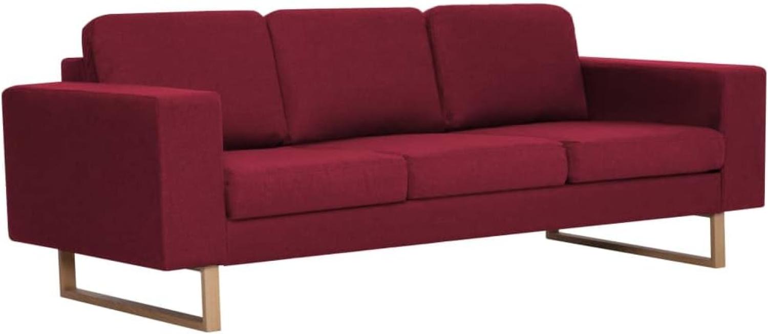 vidaXL 3-Sitzer-Sofa Stoff Weinrot [281394] Bild 1