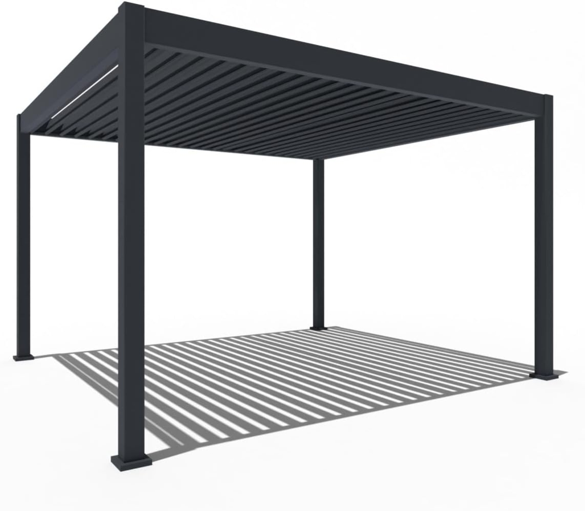 Weide E-Deluxe | elektrische Pergola mit LED | Voll Aluminium | 3,6x4 M | motorisiertes Lamellendach anthrazit Bild 1