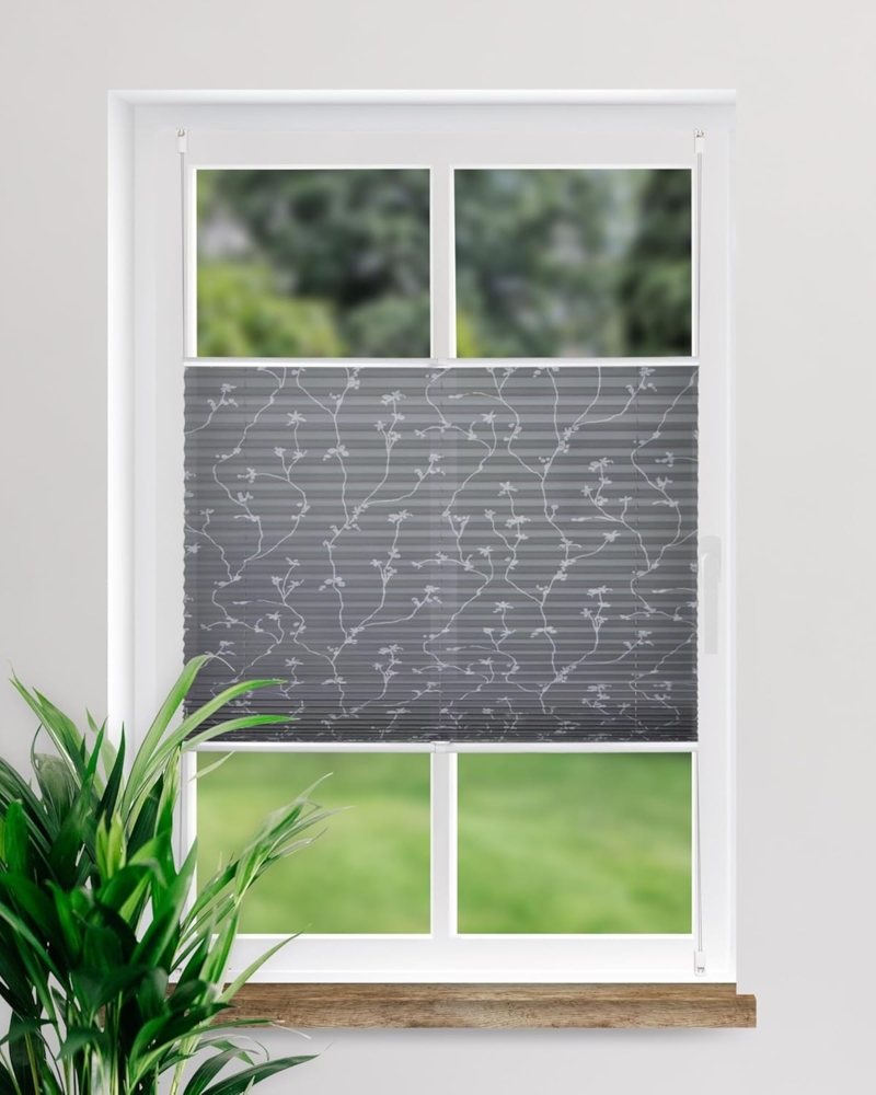 GARESA Plissee Blume, Lichtschutz, ohne Bohren, verspannt, Klemmfix, einfache Montage, bedruckt, blickdicht Bild 1