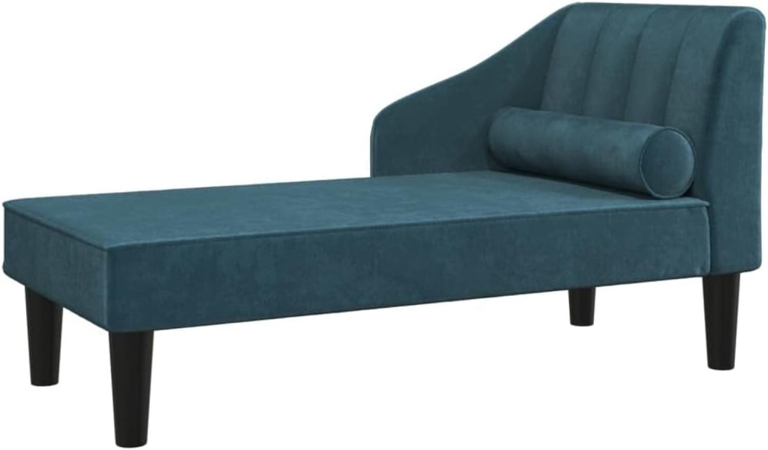 vidaXL Schlafsofa 2-Sitzer Blau Samt Bild 1