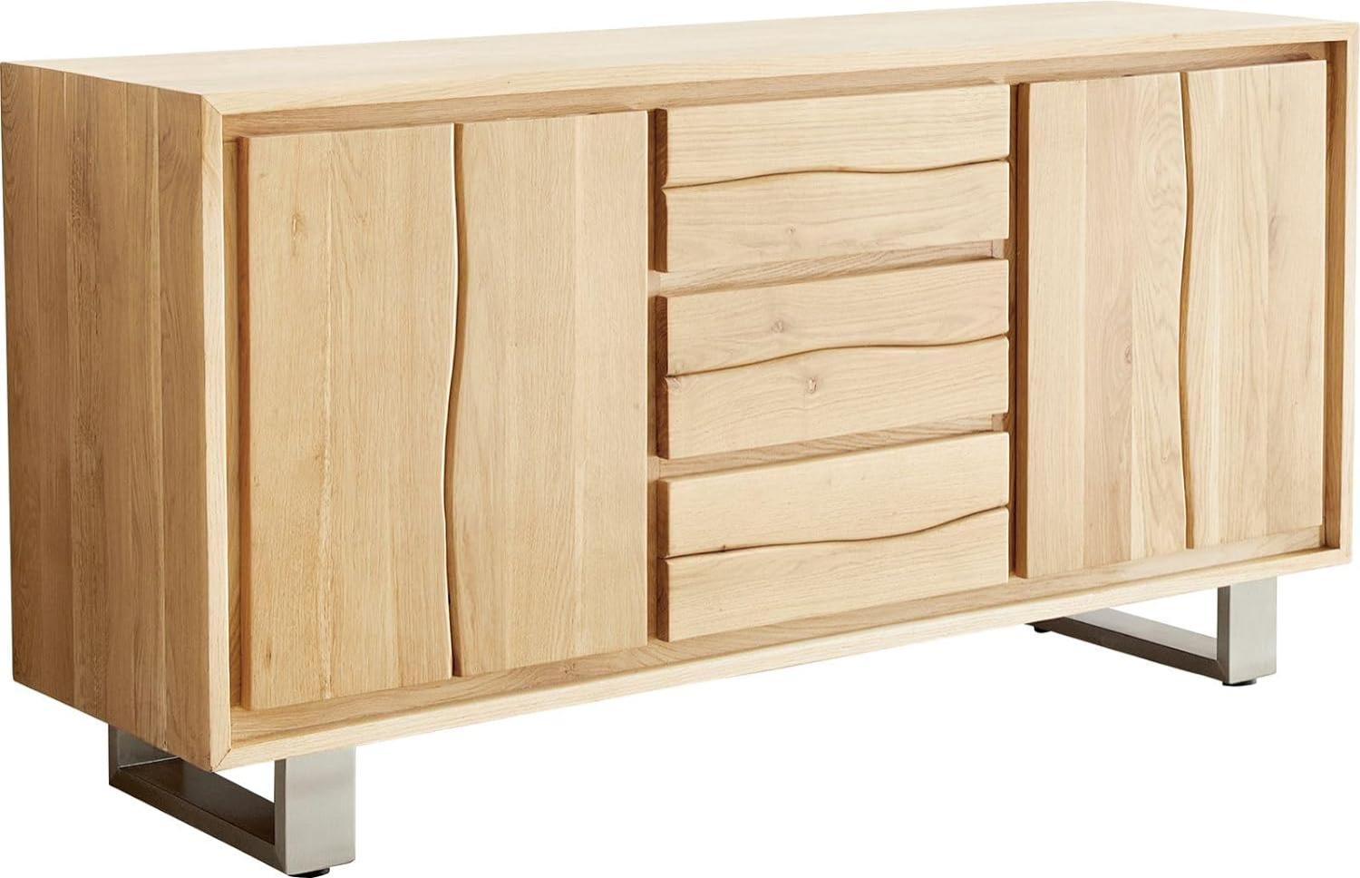 Sideboard Live-Edge 150 cm Eiche Natur 3 Schübe 2 Türen Bild 1