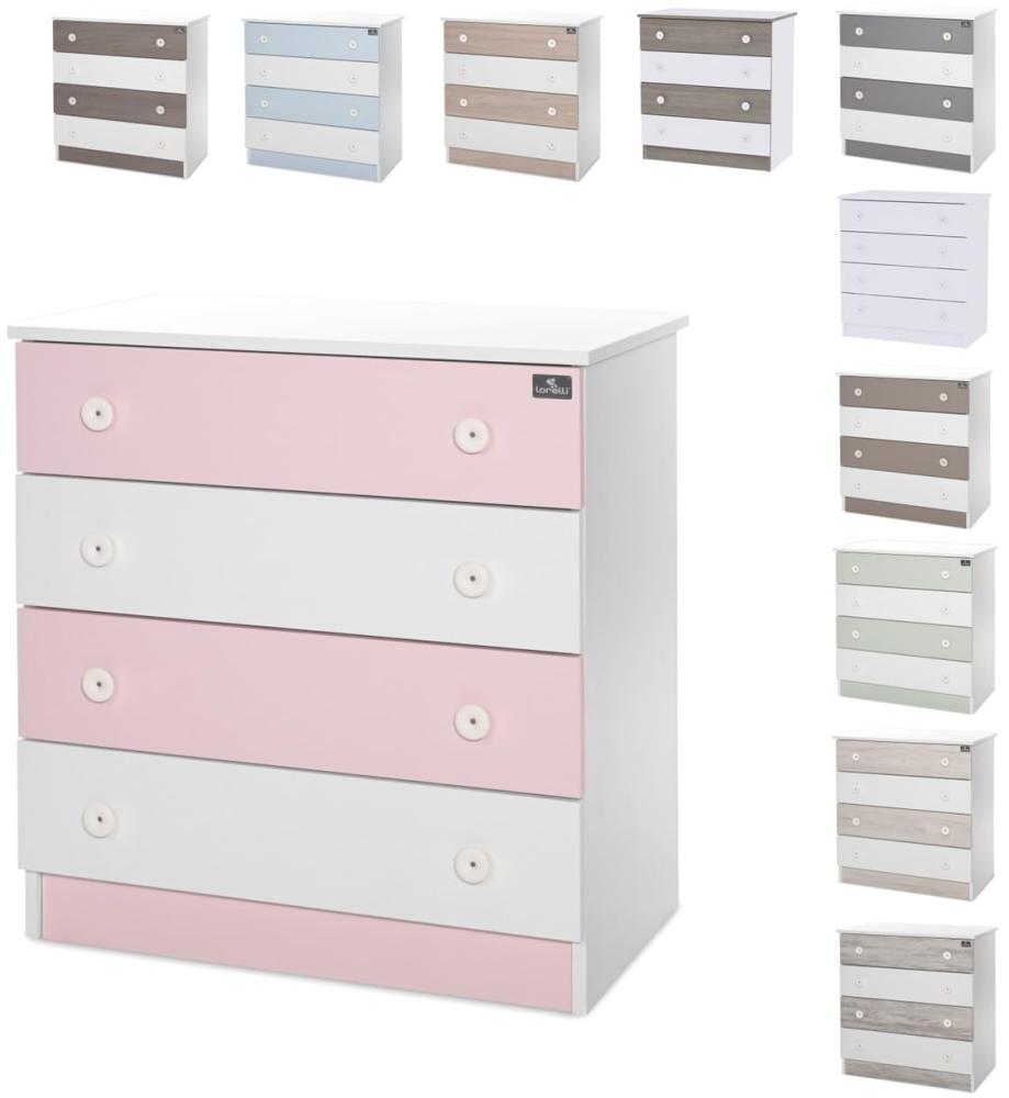 Lorelli Kommode Dresser 81 x 50 x 86 cm, 4 große Schubladen, schnelle Montage pink Bild 1