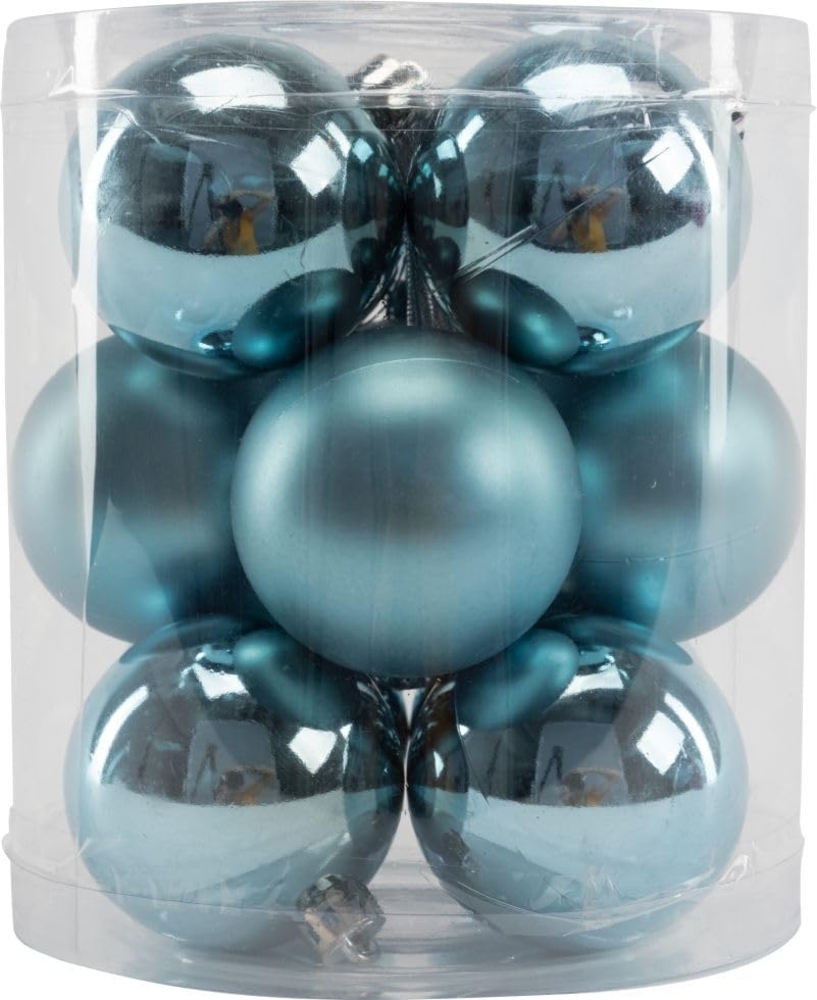TrendLine Weihnachtskugeln bruchfest 12 Stück 6 cm Ø dämmerungsblau Weihnachten Bild 1