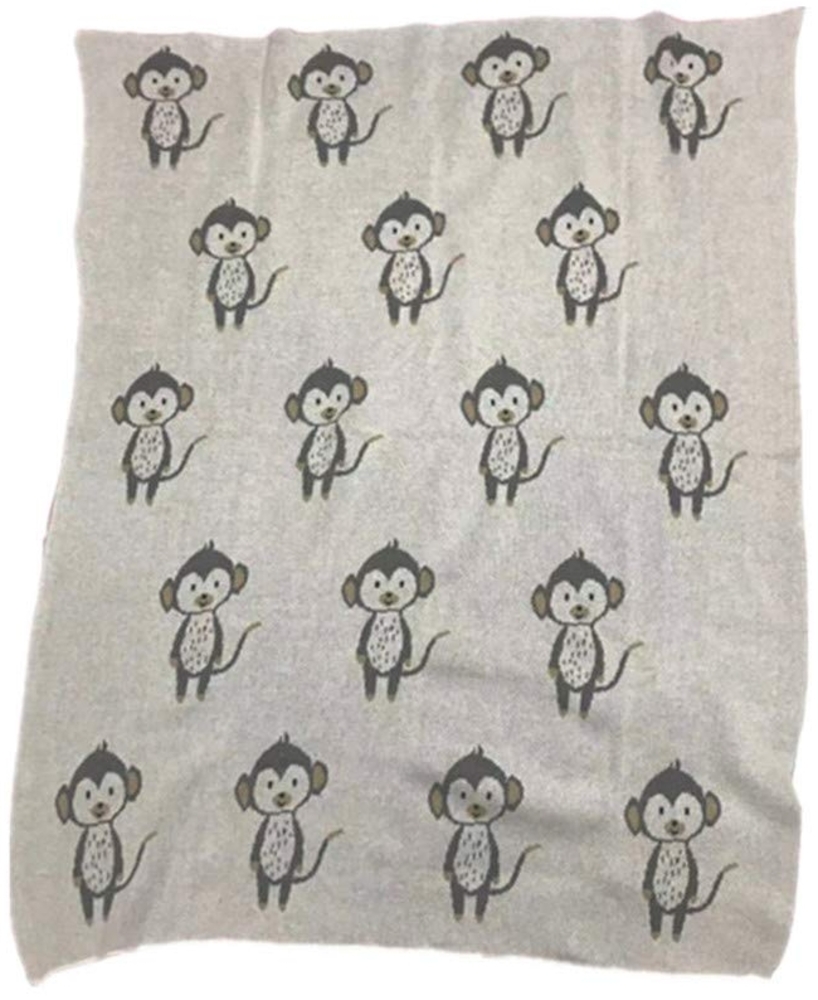 Odot Strickdecke Babydecke Kuscheldecke, Kinderwagen im Freien Kinderdecke Krabbeldecke Perfekt für Mädchen und Jungen Babys (90x110 cm,AFFE) Bild 1