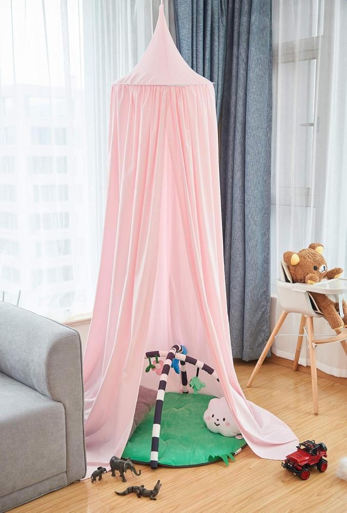 Laneetal Baldachin Baby, Betthimmel Kinder, Babybett Deko, Moskitonetz Babyzimmer Ankleidezimmer Schlafzimmer, Lese- und Spielzelt, Rosa Bild 1