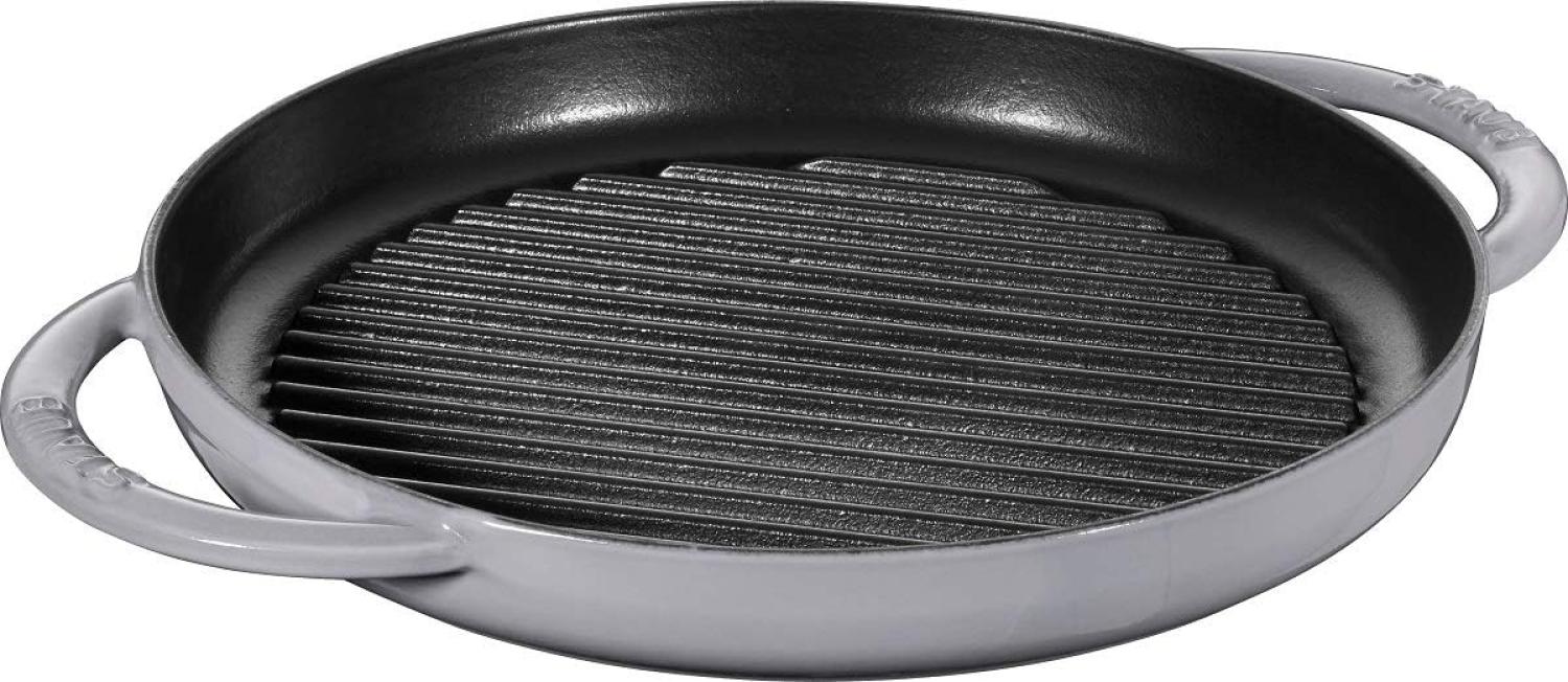 Staub Grill Pans Grillpfanne 26 cm, rund, Graphit-Grau, Gusseisen Bild 1