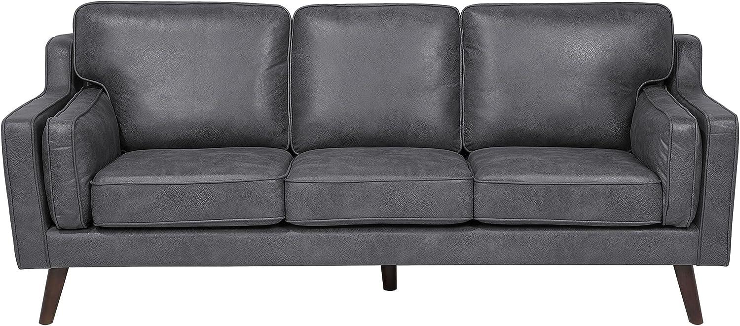 3-Sitzer Sofa Kunstleder grau LOKKA Bild 1