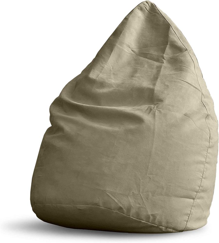 Lumaland Luxury XL Sitzsack stylischer Beanbag - 120L Füllung - Beige Bild 1