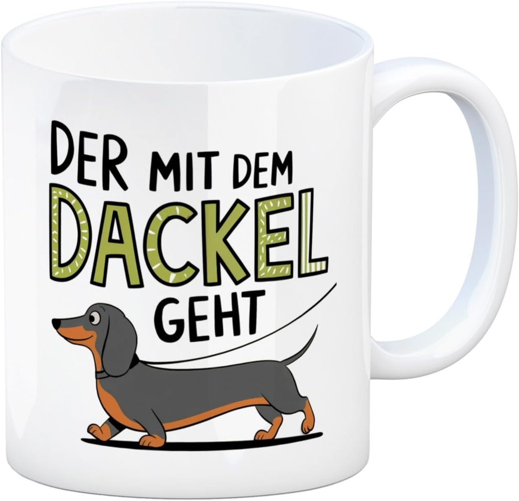 speecheese Tasse Pummeliger Dackel - Der mit dem Dackel geht Kaffeebecher Bild 1