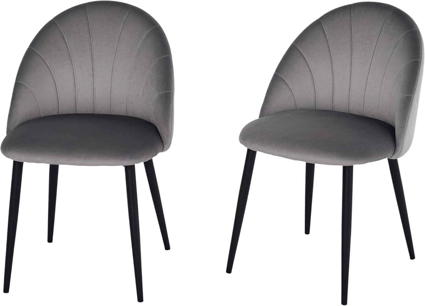 HOMCOM Esszimmerstuhl Bürostuhl mit Rückenlehne (Polsterstuhl, 2 St), Grau 52 x 54 x 79 cm Bild 1