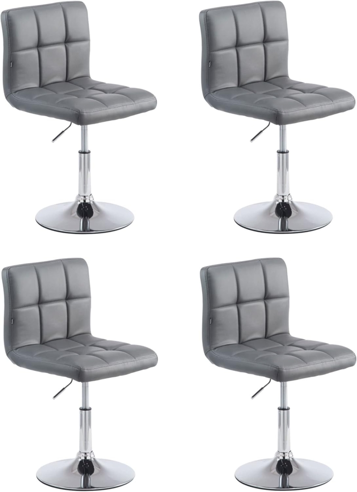 CLP 4er Set Lounger Palma V2 Kunstleder Lounger höhenverstellbar und drehbar, grau Bild 1