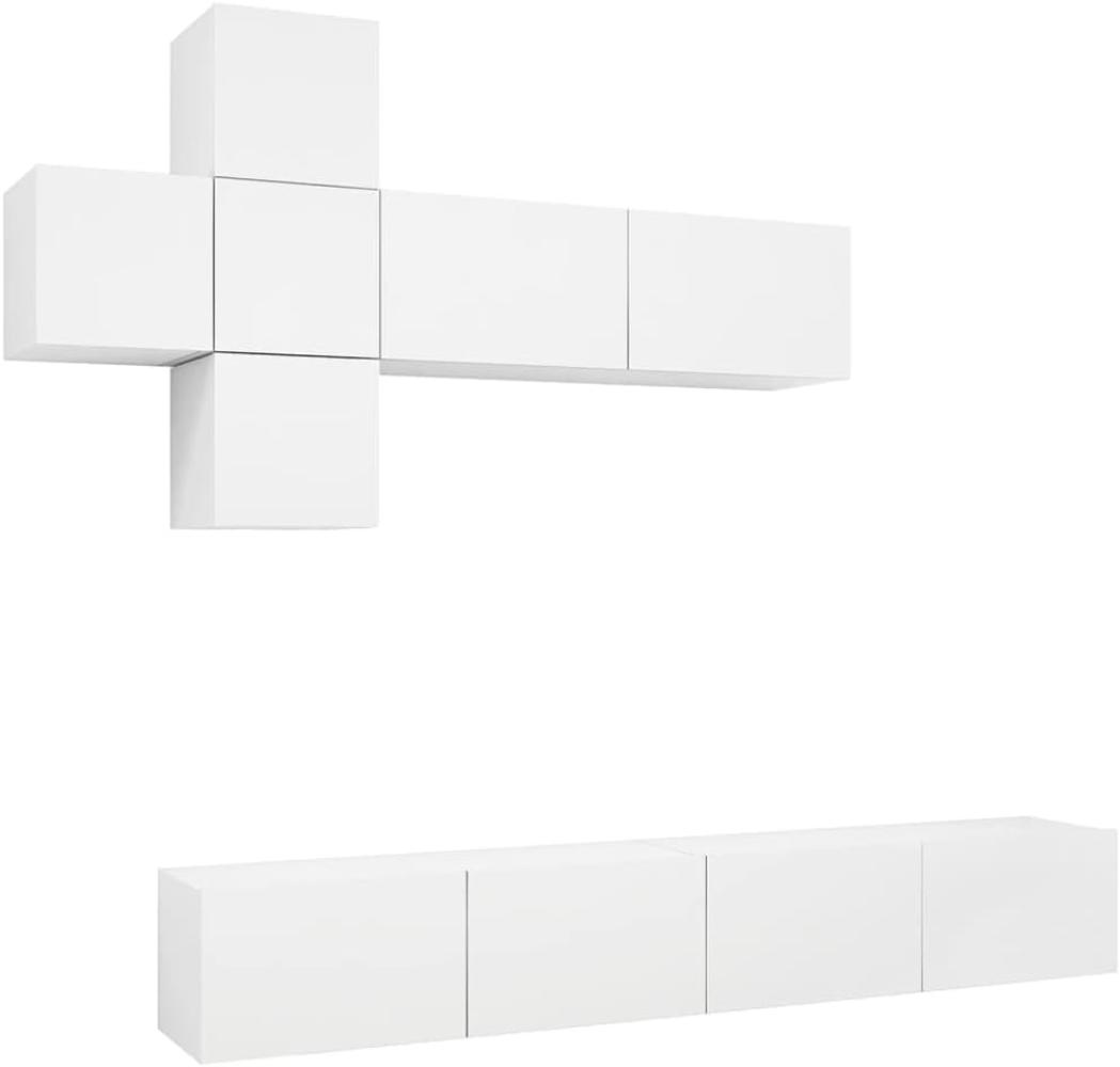 vidaXL 7-tlg. TV-Schrank-Set Weiß Spanplatte [3078709] Bild 1