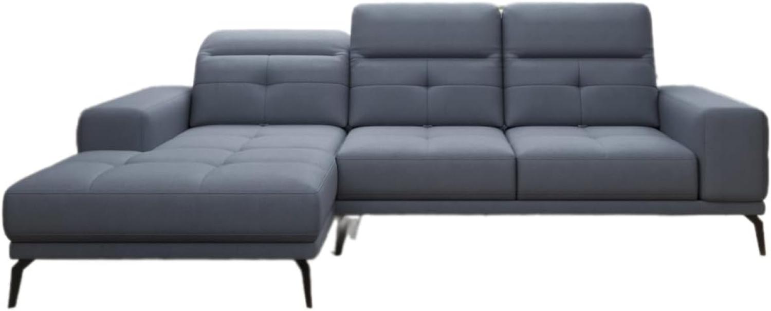 Designer Sofa Terina inkl. Beistellhocker Stoff Blau Links Bild 1