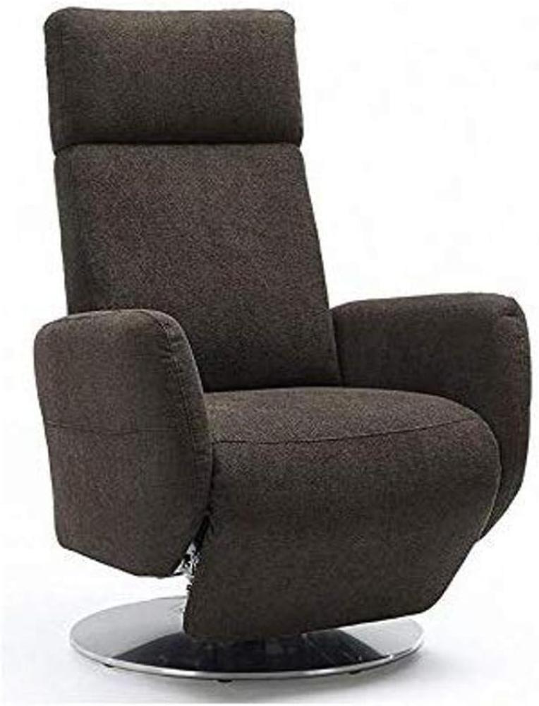 Cavadore TV-Sessel Cobra mit 2 E-Motoren/ Elektrisch verstellbarer Fernsehsessel mit Fernbedienung / Relaxfunktion, Liegefunktion / Ergonomie M / Belastbar bis 130 kg / 71 x 110 x 82 / braun Bild 1