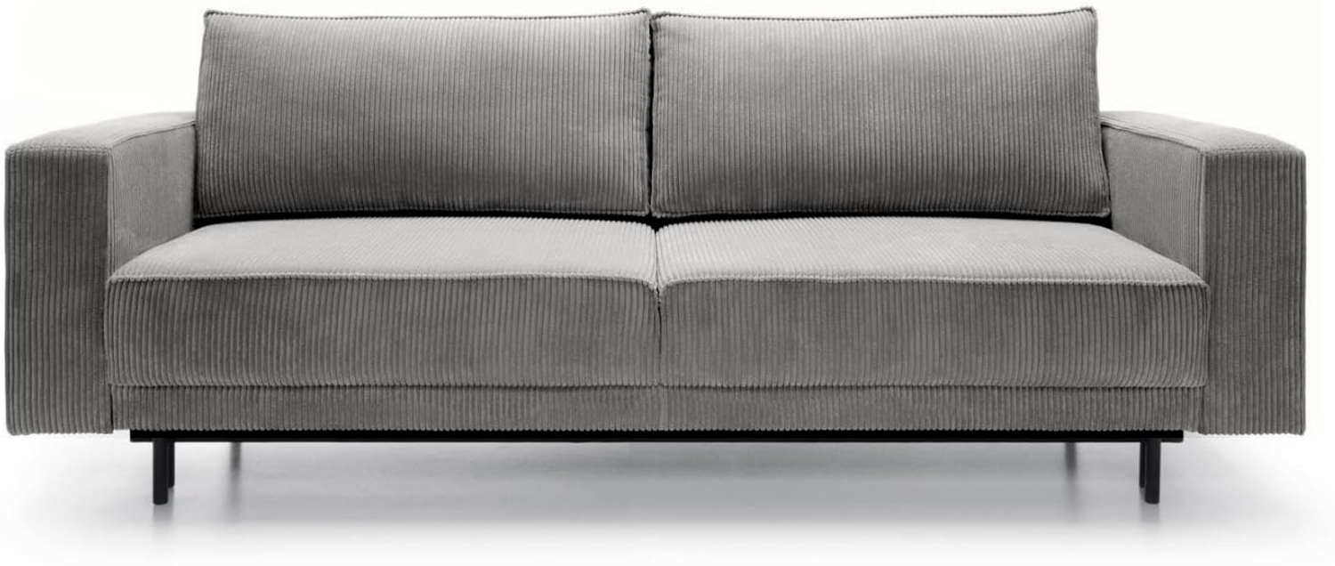 Sofa mit Schlaffunktion Rodario mit Bettkasten, Easy-Clean-Cordbezug in Grau Bild 1