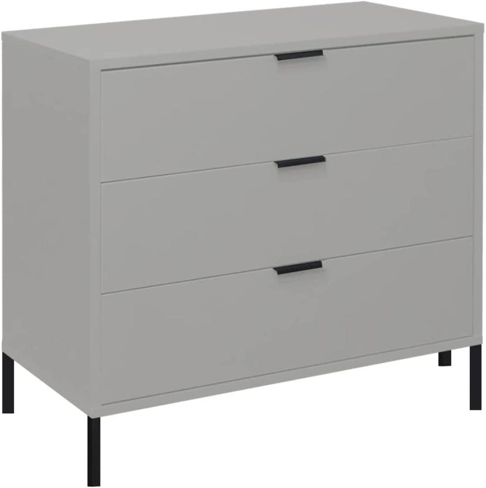Kommode Schubladenkommode Sideboard ca. 81 x 80 x 45 cm Vierkantfüsse Kreidegrau matt Lack Bild 1