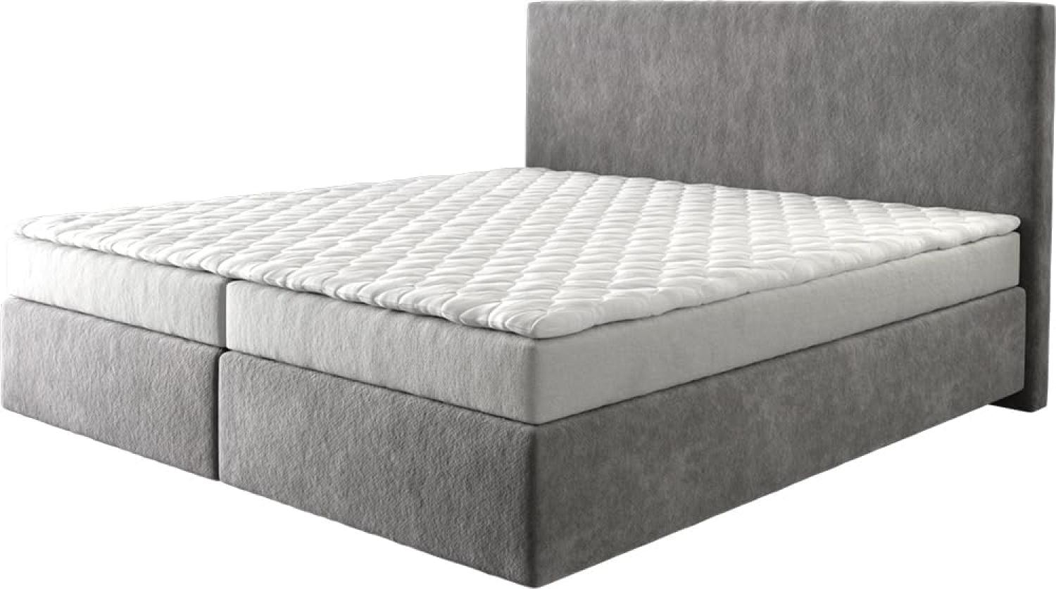 Boxspringbett Dream-Well 180x200 cm Mikrofaser Taupe mit Matratze und Topper Bild 1