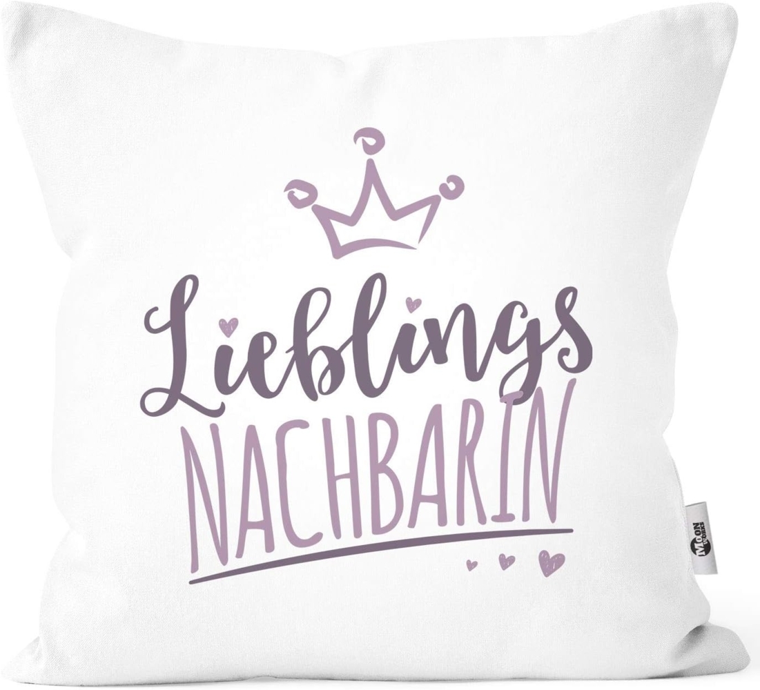 MoonWorks Dekokissen Kissenbezug Kissenhülle Schriftzug Lieblings Kollegin/Nachbarin mit Kronemotiv Geschenk Lieblingsperson Moonworks® Bild 1