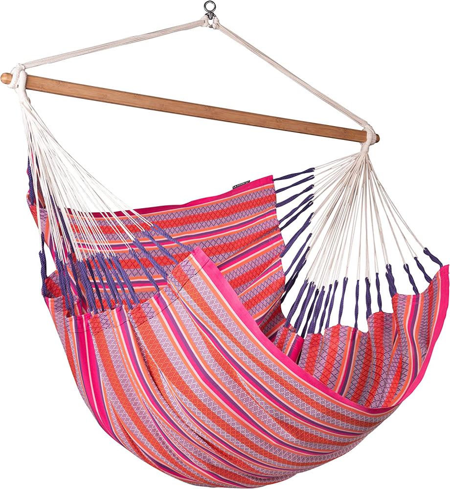 La Siesta Hängesessel Kingsize HABANA flamingo pink lounger aus Bio-Baumwolle Hängestuhl Bild 1