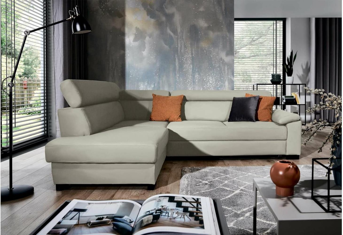 Stylefy Fulda Ecksofa Strukturstoff INARI Beige Links Bild 1