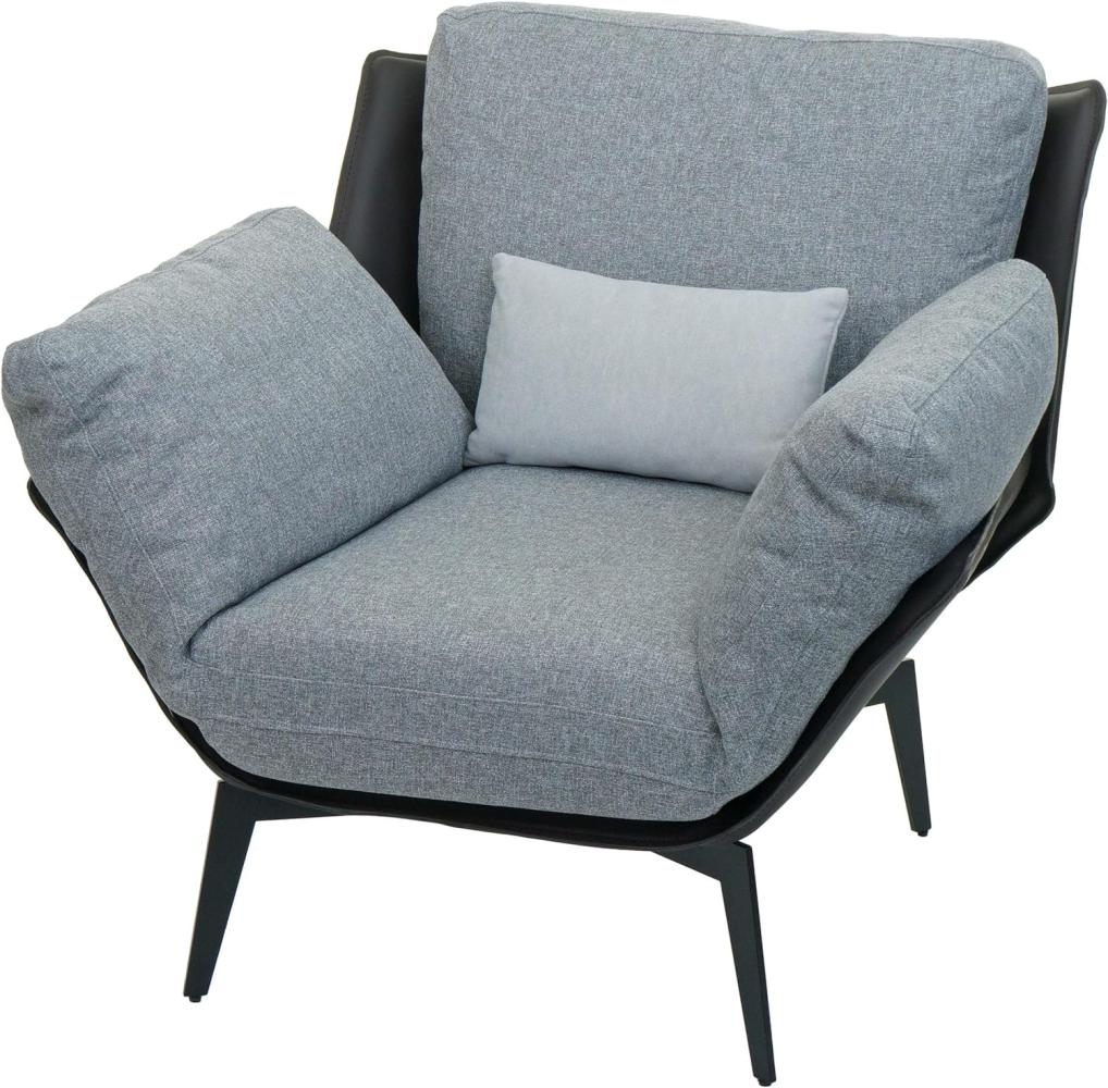 Sessel HWC-L82, Lounge-Sessel Cocktailsessel Polstersessel Relaxsessel, Kunstleder Stoff/Textil Metall ~ schwarz Bild 1