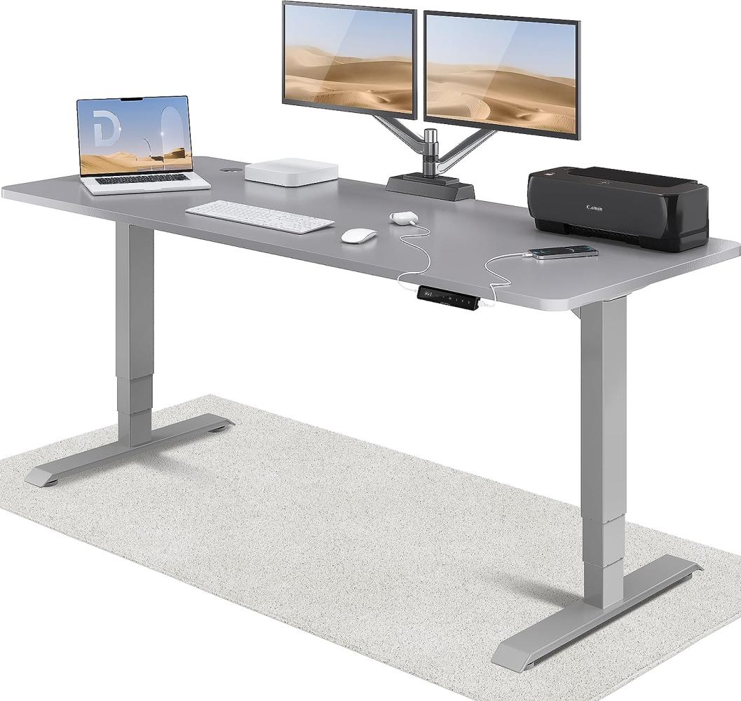 Höhenverstellbarer Schreibtisch - Höhenverstellbar Elektrisch mit Flüsterleisem Dual-Motor & Touchscreen - Hohe Tragfähigkeit - Stehtisch von Desktronic, Grau + Grau, 200 x 80 cm Bild 1