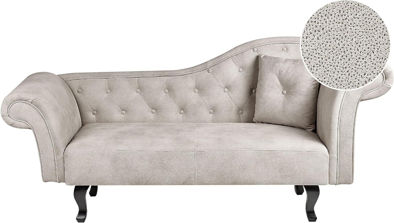 Chaiselongue Samtstoff taupe rechtsseitig LATTES II Bild 1