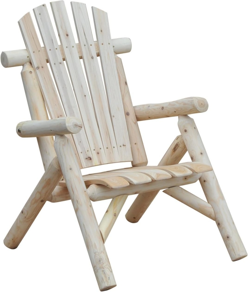 Outsunny Gartenstuhl Holzstuhl Hochlehner mit Armlehne (Gartensessel, 1 St), Tannenholz Natur 83 x 68 x 101 cm Bild 1