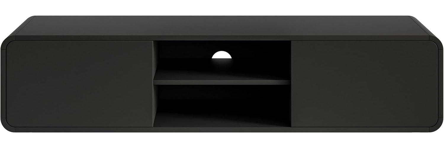 Selsey Oro - TV-Hängeboard mit 2 Schubladen, schwarz, 154 cm Bild 1