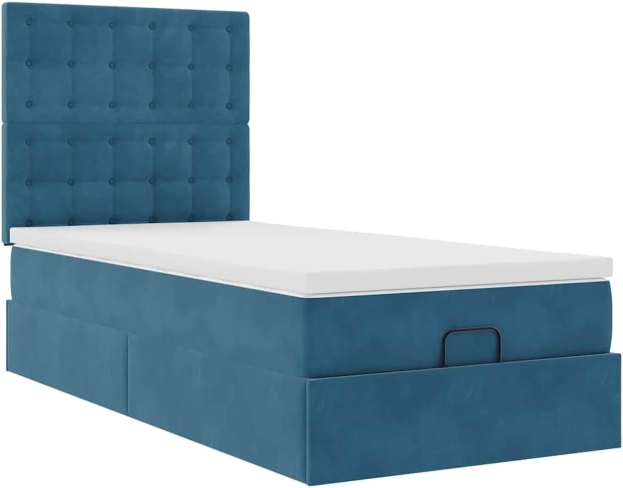 Ottoman-Bett mit Matratzen Dunkelblau 100x200 cm Samt 3314448 Bild 1