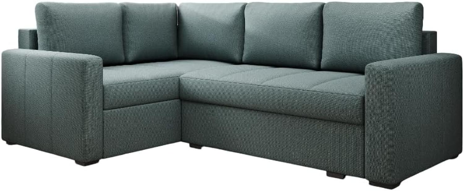 Designer Sofa Cortino mit Schlaffunktion und Stauraum Stoff Grün Links Bild 1