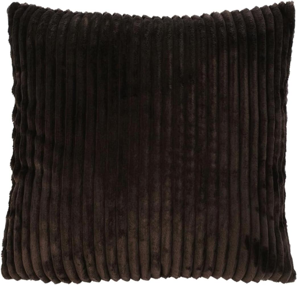 Gözze - Kuschelweicher Kissenbezug in Cord Optik, 2er Set, 50 x 50 cm - Dunkelbraun Bild 1