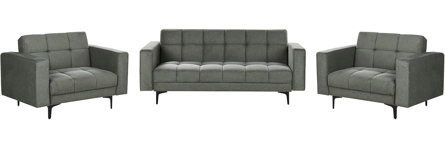 5-Sitzer Sofa Set Stoff dunkelgrün Schlaffunktion ALNES Bild 1