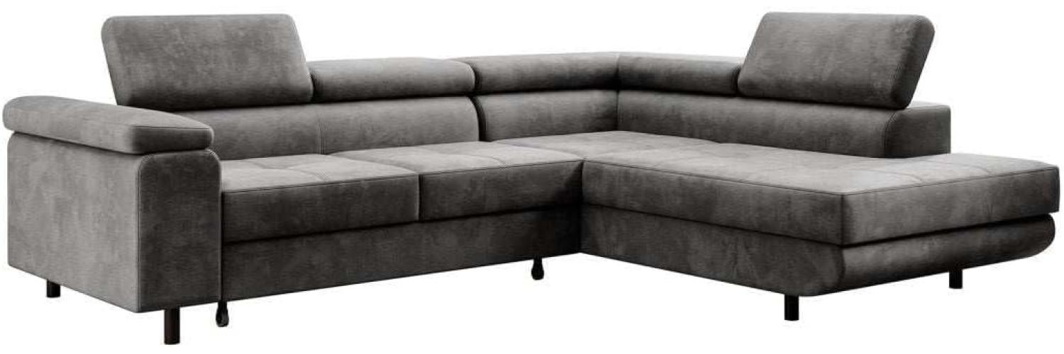 Designer Sofa Costa mit Schlaf und Klappfunktion Grau Rechts Bild 1