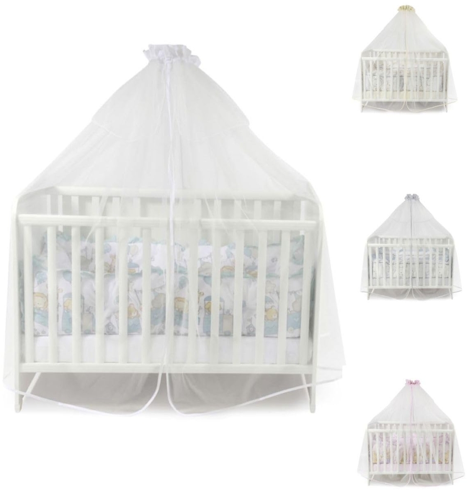 Lorelli Babybetthimmel, Baldachin 480 x 150 cm Insektenschutz Babybett Laufstall weiß Bild 1