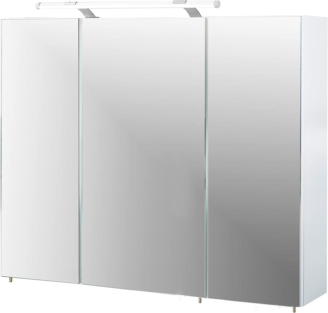 Schildmeyer Spiegelschrank 132250, Melaminharzbeschichtete Spanplatte, weiß, 90 x 16 x 75 cm Bild 1