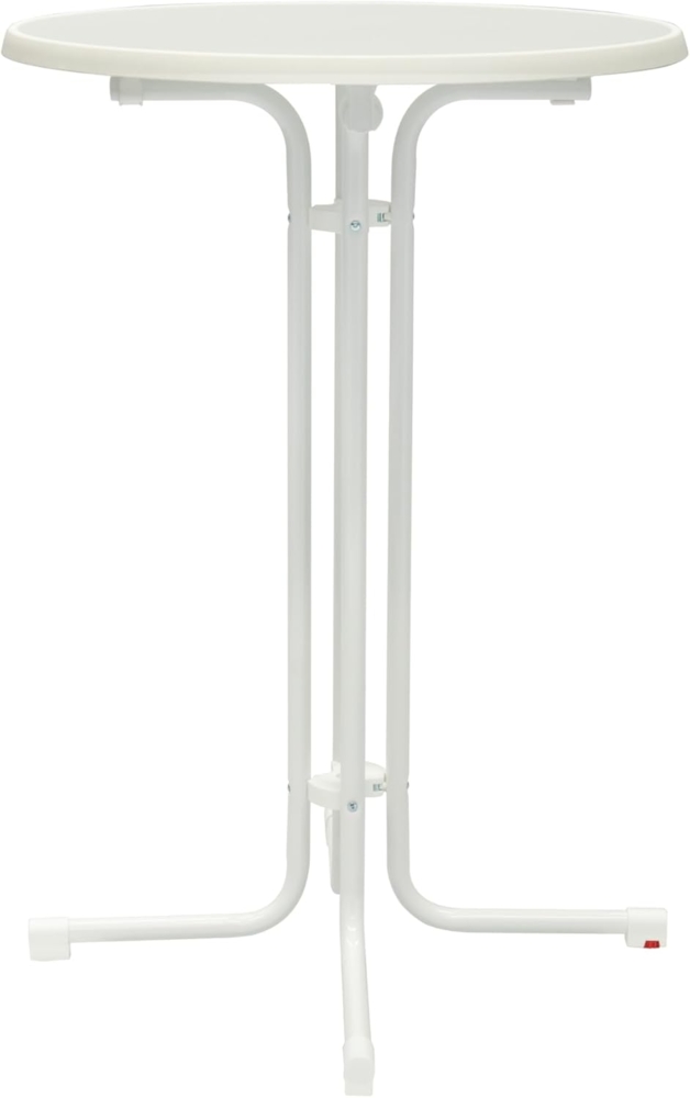 MFG Stehtisch 80 cm klappbar, wetterfeste Melamin-Platte, Gestell: weiß, Tischplatte: weiß Bild 1