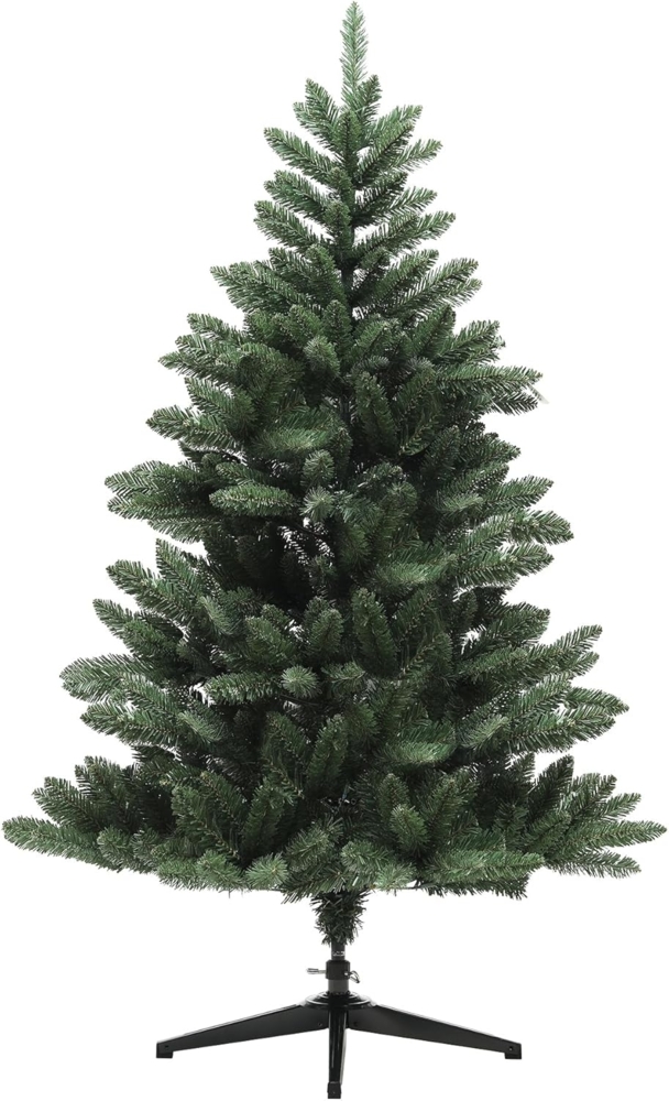 HOMCOM Künstlicher Weihnachtsbaum 150 cm, mit 565 Spitzen, faltbar Stahlfuß, flammhemmend, Nordmanntanne, für Weihnachten Deko, Indoor, Grün Bild 1