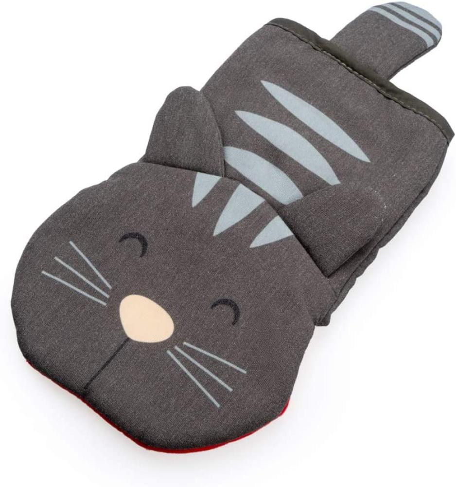 ofenhandschuh Meow 34,5 x 17 cm Polyester/Silikon grau Bild 1