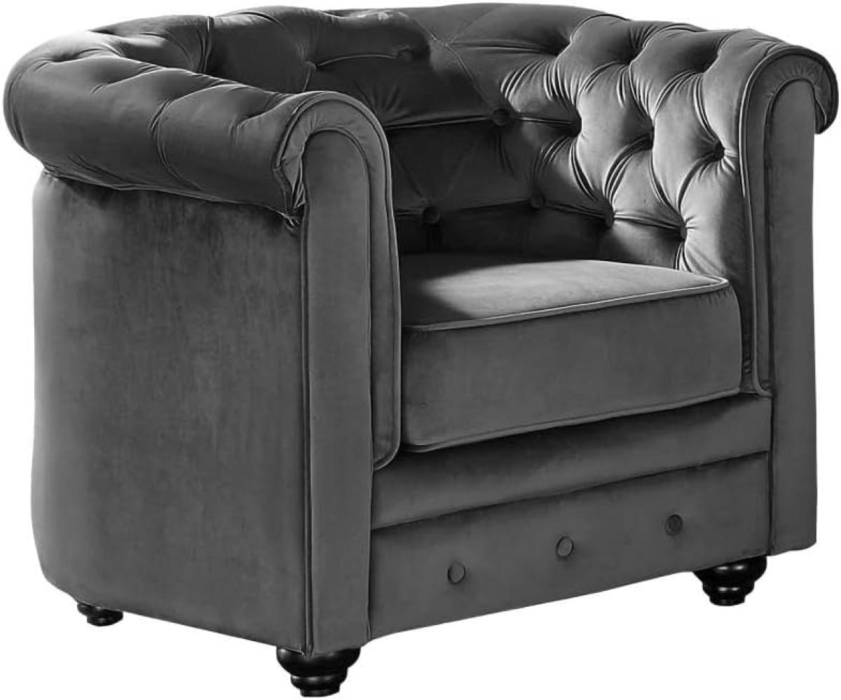 Vente-unique - Sessel - Samt - Anthrazit - CHESTERFIELD Bild 1