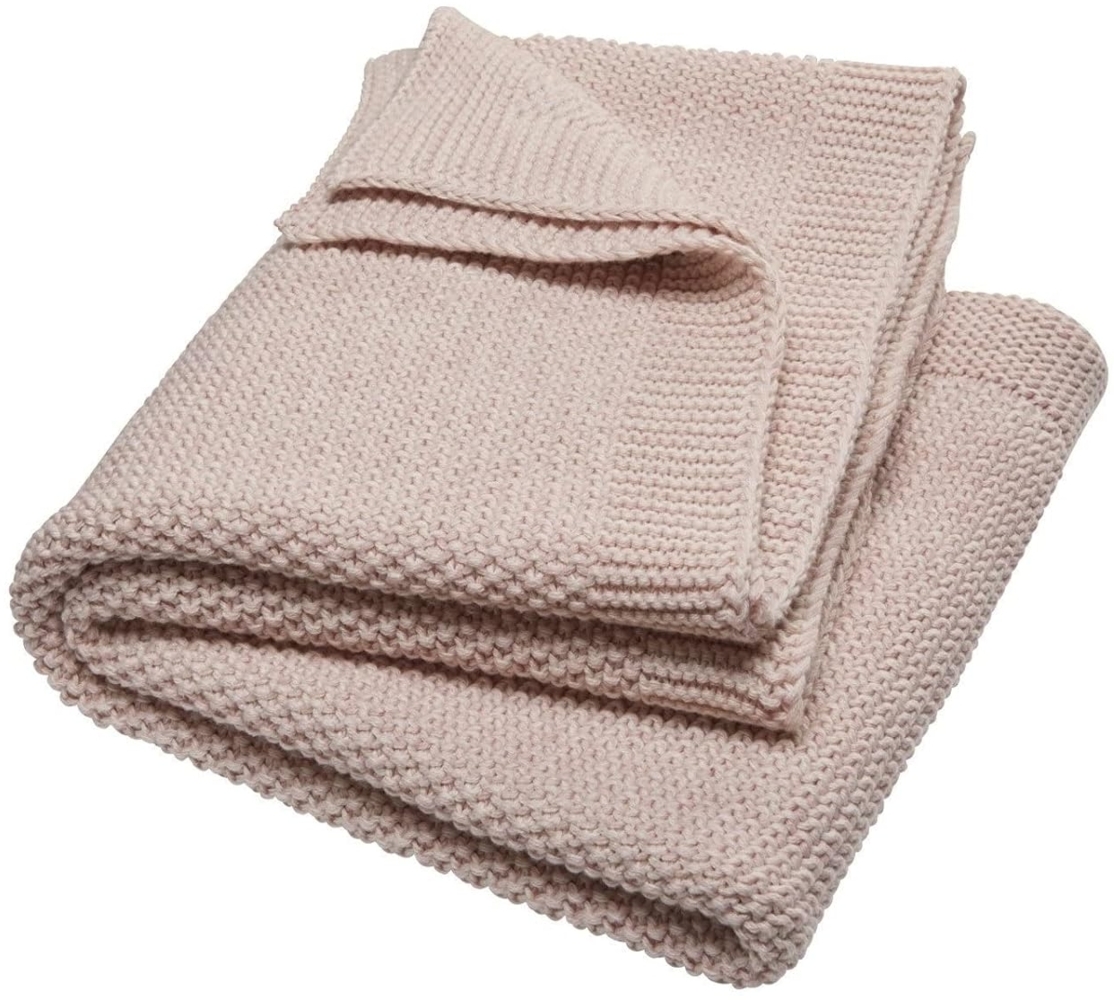 Bio Babydecke Bio-Baumwolle Strick Qualität 100% Bio-Baumwolle (kbA) GOTS zertifiziert, Perlrosa, 80x95 cm Bild 1