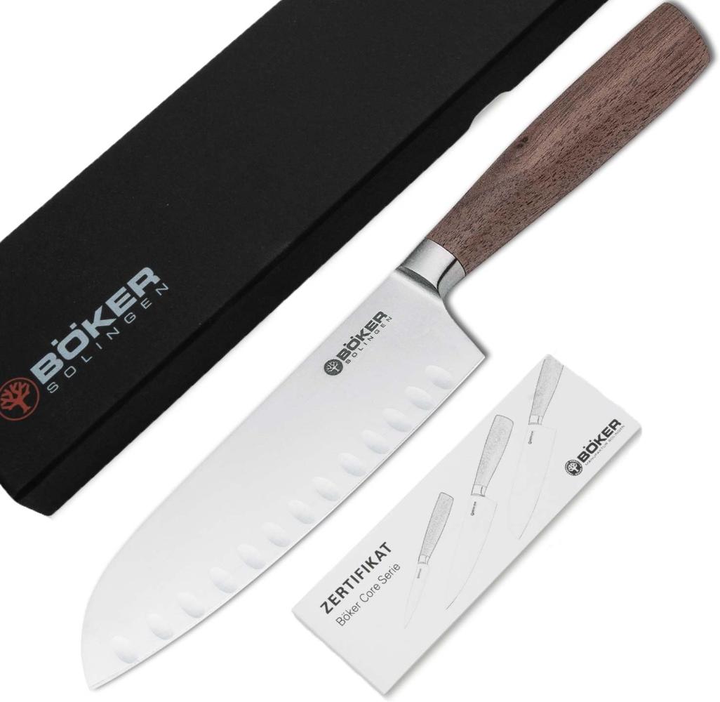 Böker Core Santoku Kochmesser mit Kullen Braun Bild 1