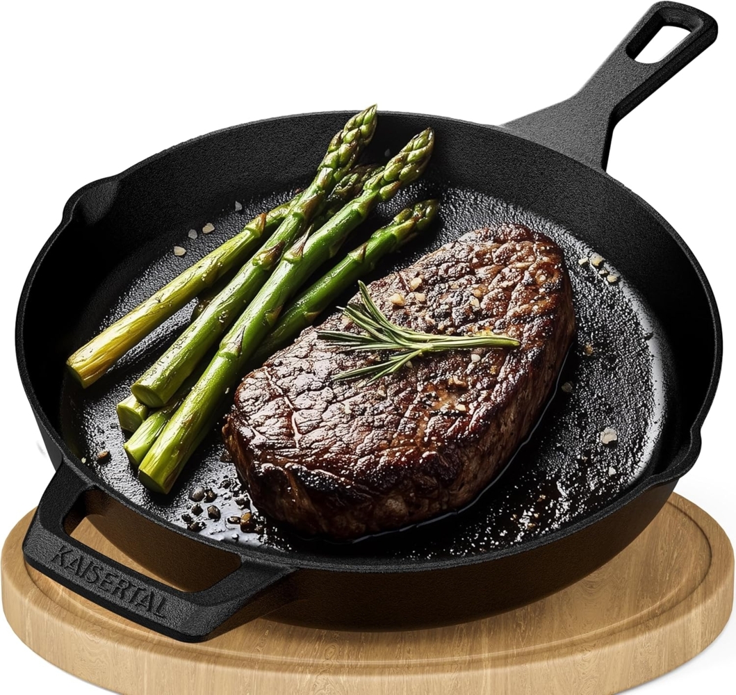 Kaisertal Bratpfanne KAISERTAL Gusseisenpfanne 30cm - Eingebrannt/Emailliert - Induktion, Gusseisen, Premium Pfanne Gusseisen Gusspfanne Bratpfanne Induktionsgeeignet Bild 1