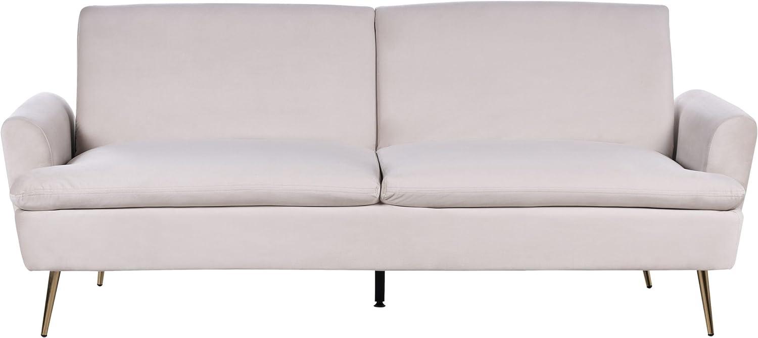 Schlafsofa VETTRE Helles Beige Samtstoff Bild 1