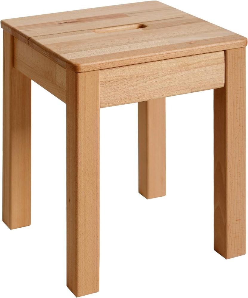 Krok Wood Hocker Tomas aus Massivholz 35x35x45 cm (Buche, 1x mit Eingriff) Bild 1