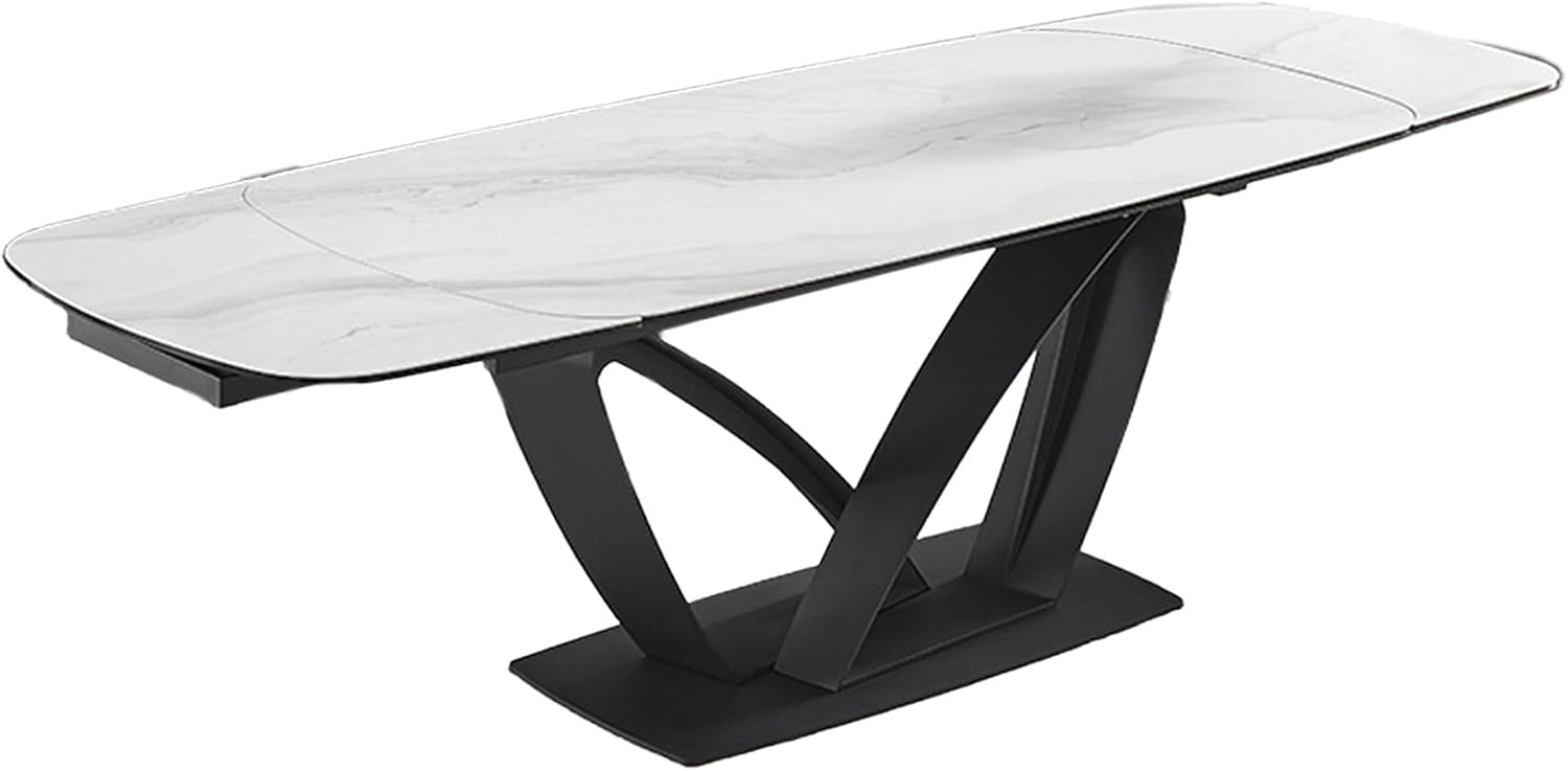 riess-ambiente Esstisch PAPILLON 180-260cm weiß / schwarz · Konferenztisch mit Keramik-Platte (Einzelartikel, 1-St), ausziehbar · für 8-10 Personen · Marmor-Design · Metall · Industrial Bild 1