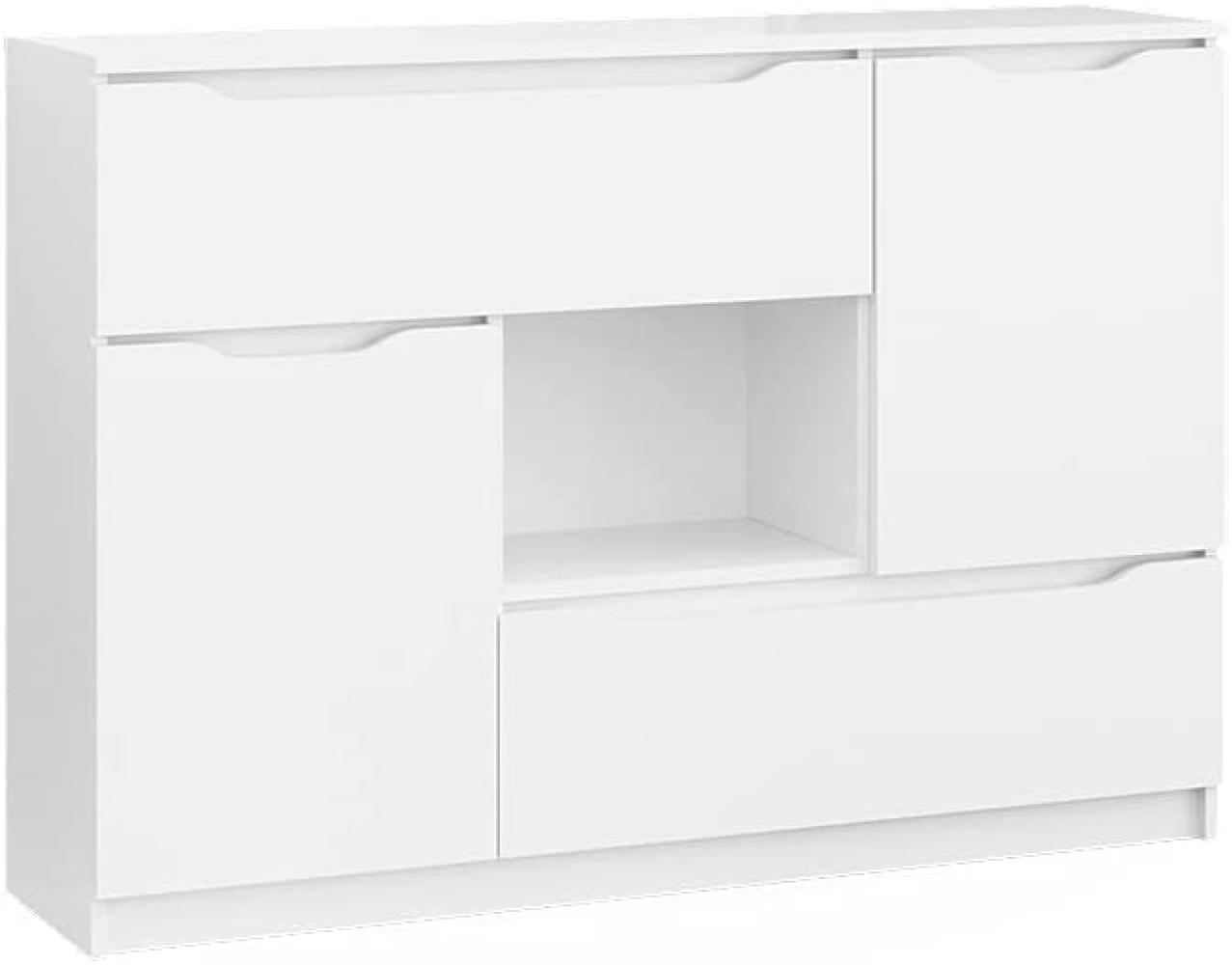 Vicco Kommode RUBEN Weiß 4 Schubladen 120 cm Sideboard Mehrzweckschrank Schrank Bild 1