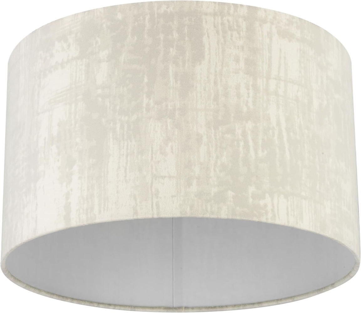 REV Lampenschirm rund im Vintage-Look aus hochwertiger Baumwolle Durchmesser 42cm - Ersatzlampenschirm für Hängelampe & Stehlampe, E27 Fassung, arktisweiß Bild 1