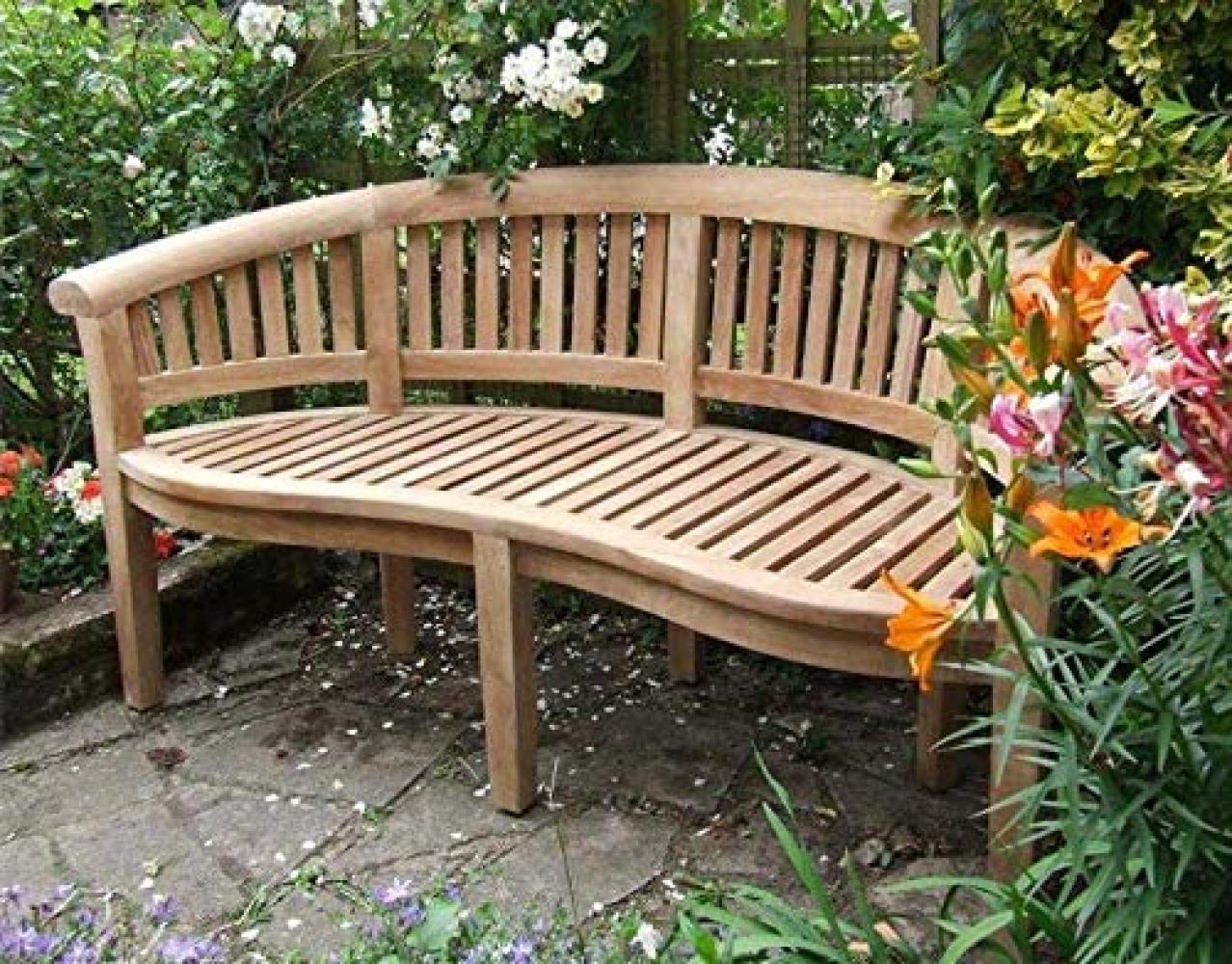 Bananenbank Avellino Teak Massivholz - Breite: 180 cm Bild 1