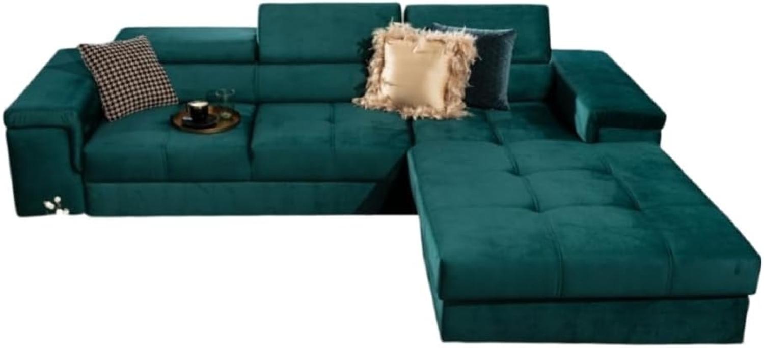 Designer Sofa Elegante mit Schlaf- und Klappfunktion Grün Rechts Bild 1